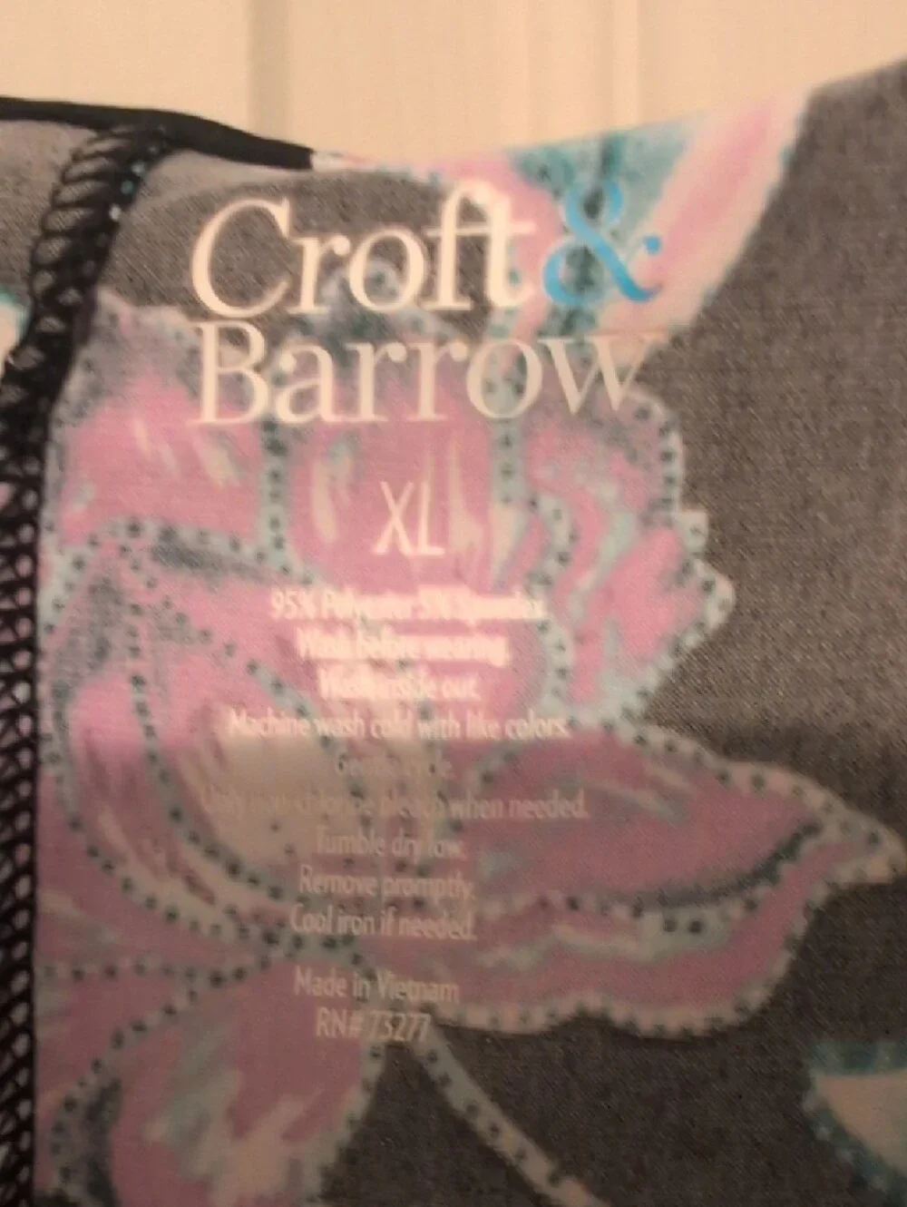 croft & barrow Black Maxi Dress with Teal and Purple Floral Print - Picture 4 of 6